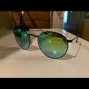 RayBan Round Metal Reflective Lenses Sunglasses